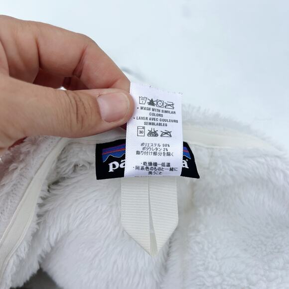 Patagonia Women’s Full Zip Fleece Hoodie White Extra Small XS R3 Hoody - Picture 8 of 9